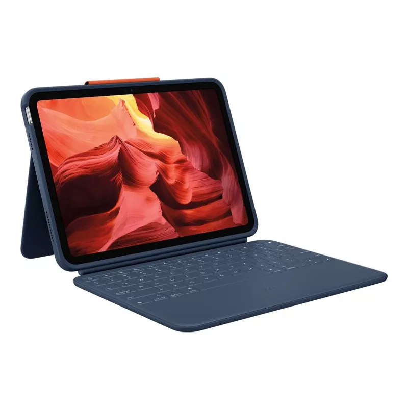 Logitech Rugged Combo 4 näppäimistökotelo iPad 10. sukupolvelle - Classic Blue (ranskalainen AZERTY-asettelu)