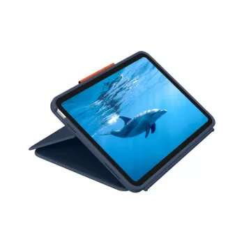 Logitech Rugged Combo 4 näppäimistökotelo trackpadilla iPad 10. sukupolvelle, Apple Smart Connector, Classic Blue