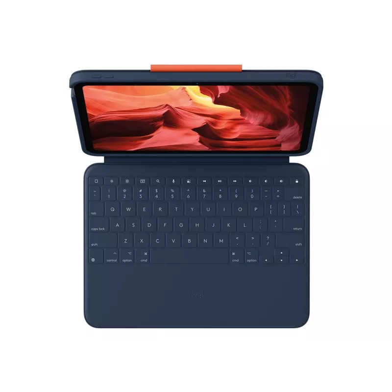 Logitech Rugged Combo 4 näppäimistökotelo trackpadilla iPad 10. sukupolvelle, Apple Smart Connector, Classic Blue