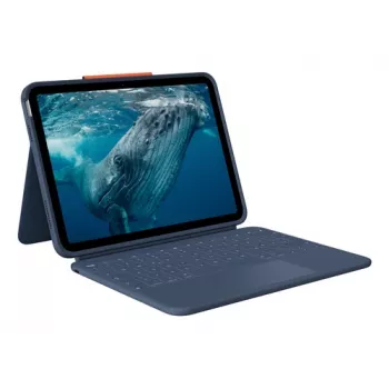 Logitech Rugged Combo 4c Touch Classic Blue iPad-näppäimistökotelo kosketuslevyllä