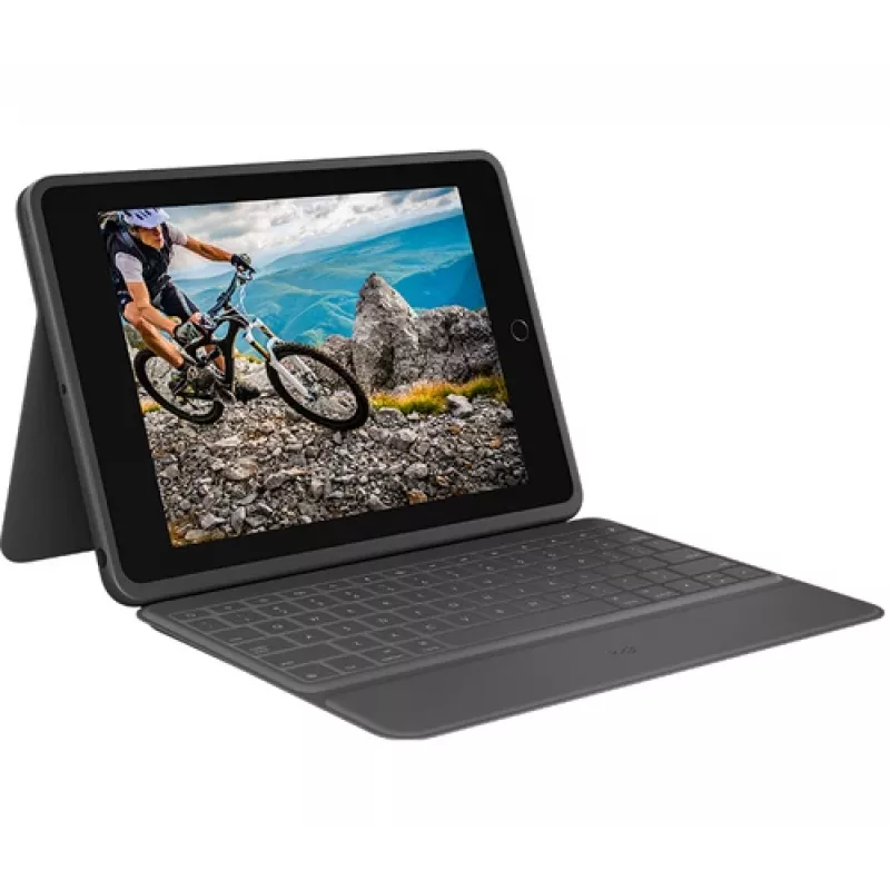 Logitech Rugged Folio Graphite -näppäimistökotelo iPad 7/8/9:lle