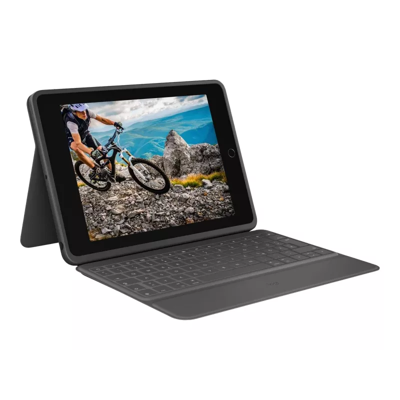 Logitech Rugged Folio Graphite -näppäimistökotelo iPad 7/8/9:lle