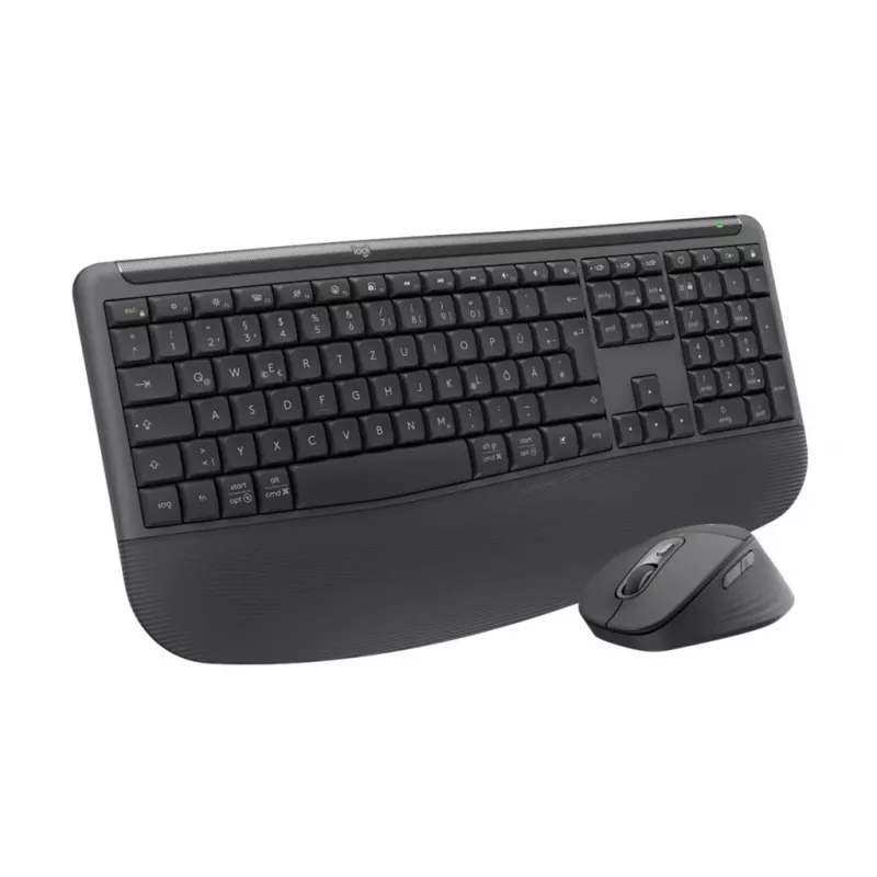 Logitech Signature Comfort Plus Combo MK880 for Business - näppäimistö- ja hiirisarja - Full Size - LED-akkunäytöllä - langaton - USB-C, Bluetooth LE - QWERTZ - saksa - grafiitti