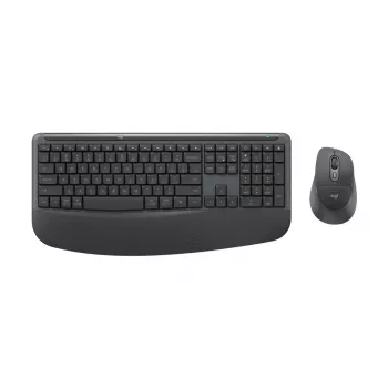 Logitech Signature Comfort Plus Combo MK880 for Business - näppäimistö- ja hiirisarja - Full Size - LED-akkunäytöllä - langaton - USB-C, Bluetooth LE - QWERTZ - saksa - grafiitti