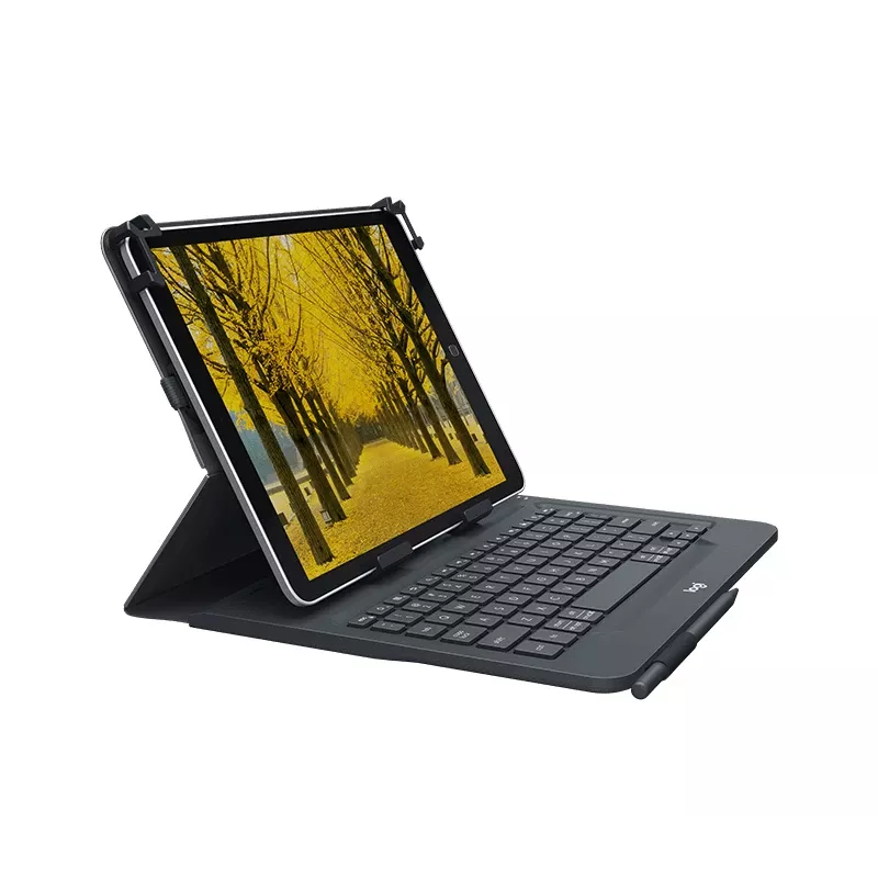 Logitech yleisnäppäimistö ja Folio-kotelo 9-10 tuuman tableteille, Bluetooth 3.0, QWERTZ sveitsinsaksalainen asettelu, Graphite