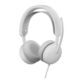 Logitech Zone Wired 2 On-Ear USB-C-kuuloke melua vaimentavalla puomimikrofonilla, luonnonvalkoinen