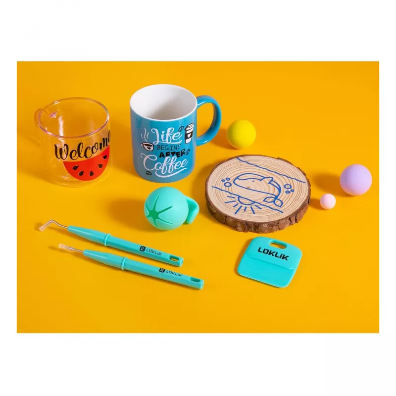 LOKLiK Weeding Tools Bundle SG-GJ-0016-US-L-B2B - 4-osainen sarja metalli-turkoosi vinylille