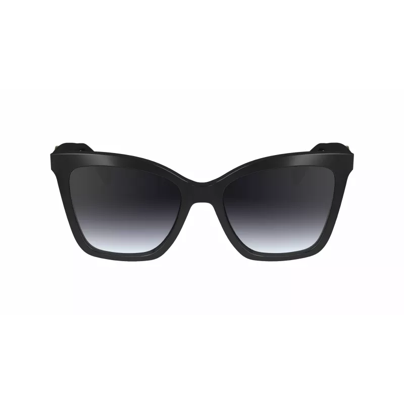 LONGCHAMP LO742S-001 naisten aurinkolasit - musta kehys, harmaat liukuvärjätyt linssit, 54 mm