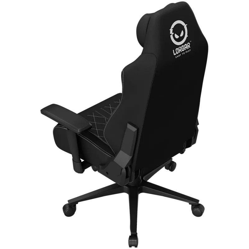 LORGAR CHA41 ergonominen pelituoli Advanced, Premium Anti-Stain -kangas, musta/valkoinen