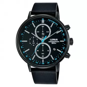 Lorus miesten kvartsi rannekello RM363FX9 - sininen kellotaulu, teräsranneke, 43 mm