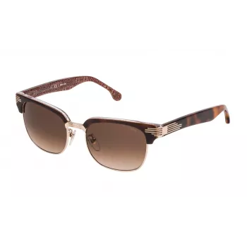 LOZZA SL2253M52300K unisex suorakaiteen muotoiset aurinkolasit - musta asetaattikehys, harmaat polykarbonaattilinssit, UV400-suoja