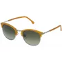 LOZZA SL2293M-579V miesten aurinkolasit, kulmikkaat, havanna-asetaattikehys, vihreät polykarbonaattilinssit, 52 mm