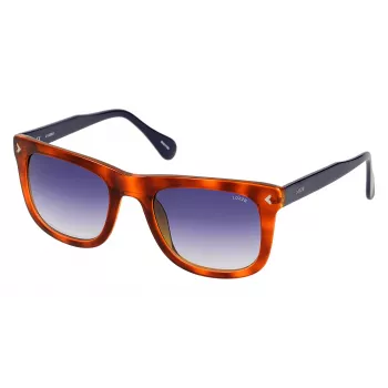 LOZZA SL4006M5209BG unisex-aurinkolasit - musta asetaattikehys, harmaat polykarbonaattilinssit, UV400-suoja, 52 mm linssin leveys
