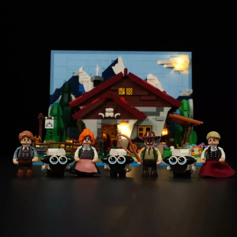 Lumibricks LED-valaistussarja LEGO Ideas A-Frame Cabin -sarjaan (sarja 21338) - paimenmaja