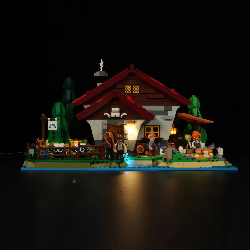 Lumibricks LED-valaistussarja LEGO Ideas A-Frame Cabin -sarjaan (sarja 21338) - paimenmaja