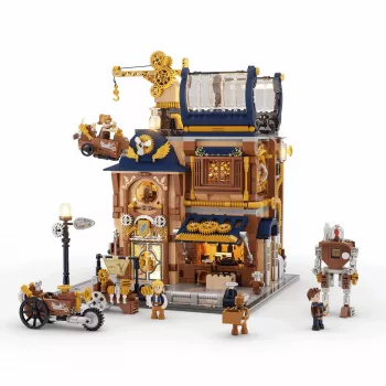 Lumibricks Steampunk Mechanical Workshop rakennuspalikkasarja LED-valaistuksella - 2150 osaa