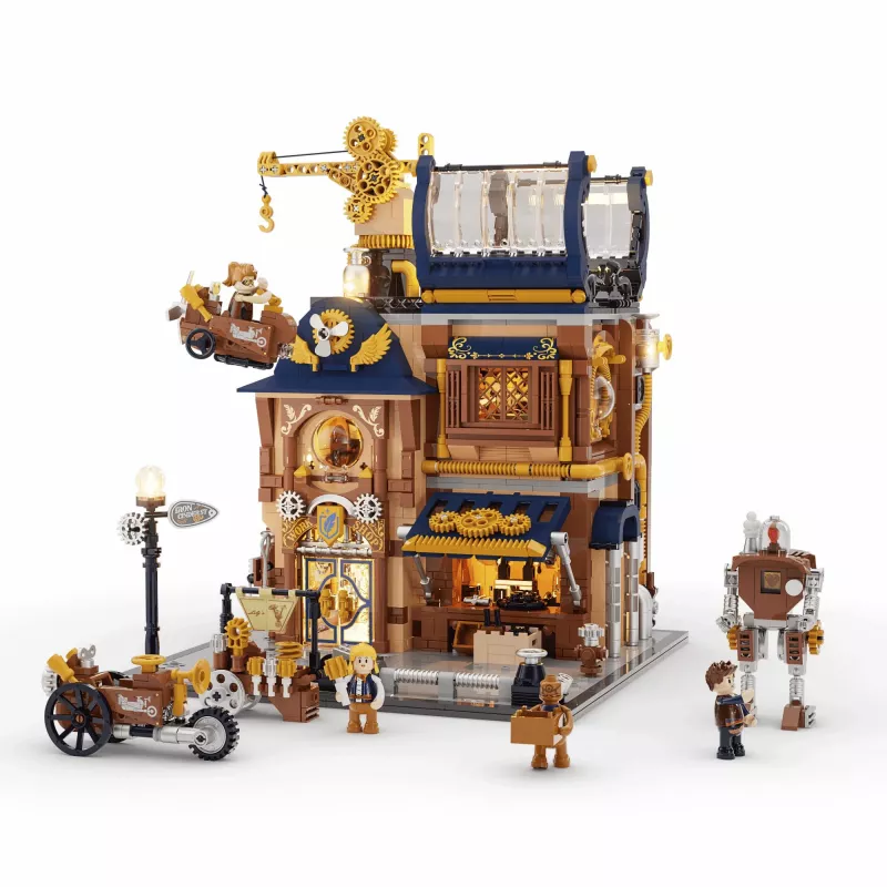 Lumibricks Steampunk Mechanical Workshop rakennuspalikkasarja LED-valaistuksella - 2150 osaa