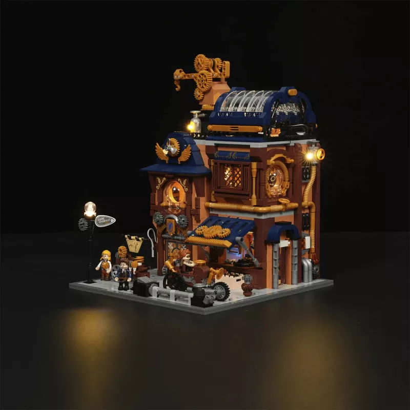 Lumibricks Steampunk Mechanical Workshop rakennuspalikkasarja LED-valaistuksella - 2150 osaa