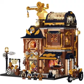 Lumibricks Steampunk Mechanical Workshop rakennuspalikkasarja LED-valaistuksella - 2150 osaa