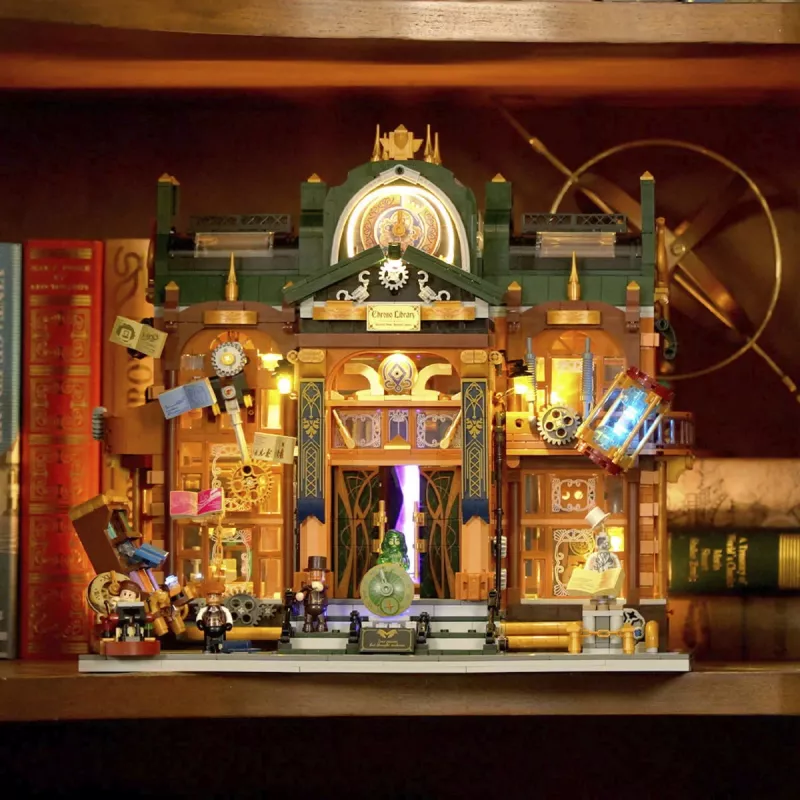 Lumibricks Steampunk Time Rift Library -DIY-miniatyyrikirjanurkkaussarja