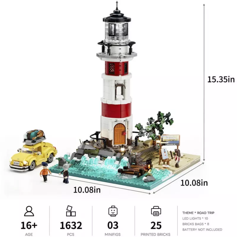 Lumibricks Sunrise Lighthouse rakennuspalikkasarja LED-valaistuksella