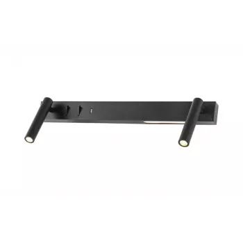 Luminaire Wall 6+6W USB LED 660lm musta