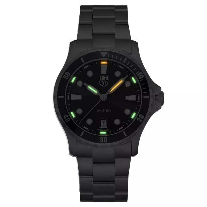 LUMINOX miesten XS.0941 Atacama Field Automatic 1940 Series -kello 44 mm musta kellotaulu nahkaranneke