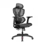 LUMIVIDA PREMIUM ergonominen toimistotuoli niska- ja lannetuki, 3D-säädettävät käsinojat - musta
