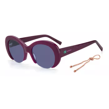 M MISSONI naisten aurinkolasit MMI0071SB3V - musta asetaattikehys, harmaat polykarbonaattilinssit, 52 mm