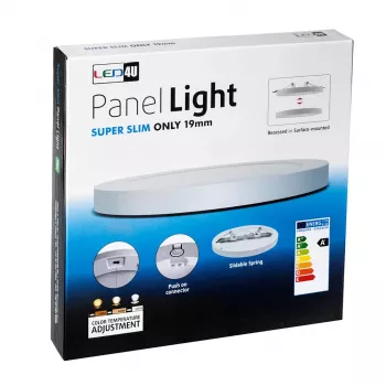 MACLEAN LED-kattopaneeli 7in1 upotettava Ultra Slim 30W 3 väriä (WW, NW, CW) Led4U LD142 mikroaaltotunnistimella ja sisäänrakennetulla virtalähteellä