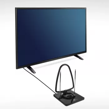 Maclean MCTV-963 suurivahvistuksinen sisäantenni vähäkohinainen digitaalinen analoginen Freeview FM DVB Strong 45dB DVB-T/T2 H.265 HEVC