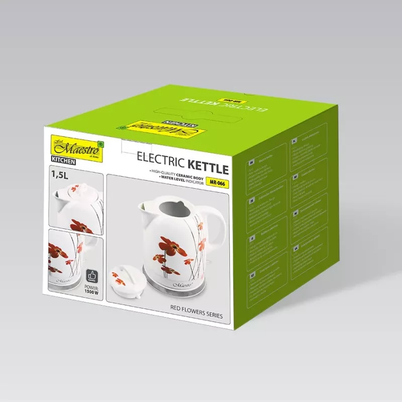 Maestro MR-066 keraaminen vedenkeitin punainen 1,5L 1200W