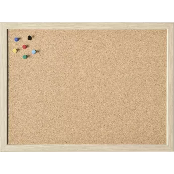 Magnetoplan ilmoitustaulu puukehyksellä 1000 x 600 mm, luonnonpuristettu korkki, itsestään palautuva, seinäasennus, muistiinpanojen, muistilappujen ja valokuvien kiinnittämiseen (121924)