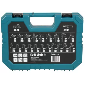 Makita 22-osainen yleisporasarja HSS-R, kiviporat, puuporat ja ruuvauskärjet, 6 mm