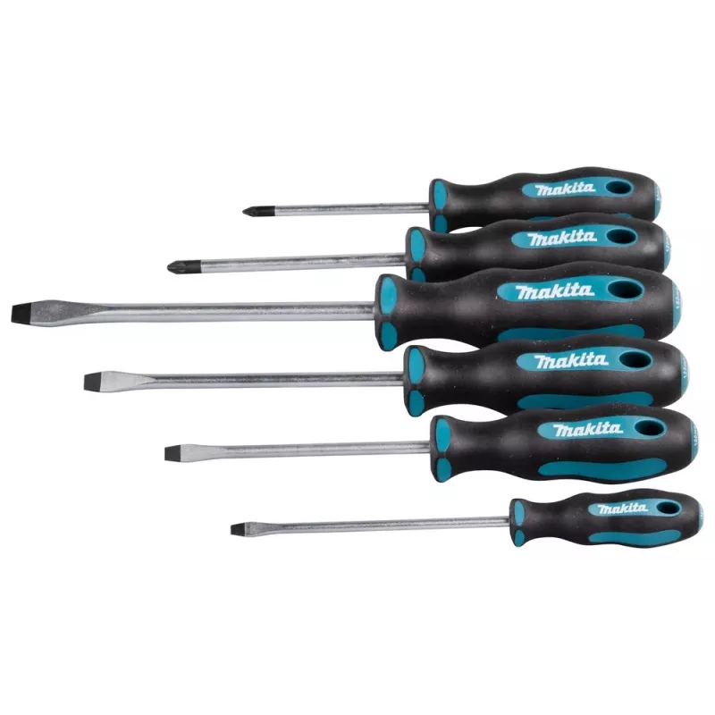 Makita E-10512 ruuvimeisselisarja, 6 osaa (tasapää/Pozidriv)