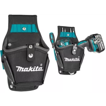 Makita E-15154 Ultimate Series porakotelo, raskas 1680D polyesteri, musta sinisillä yksityiskohdilla, yleismalli akkuporakoneille ja iskuruuvinvääntimille