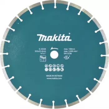 Makita E-23226 timanttilaikka 355 mm x 25,4 mm reikä, segmentoitu, betonille, muuraukselle, kivelle
