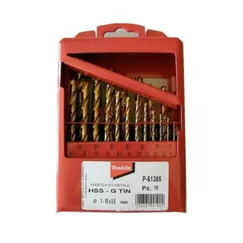 MAKITA titaaniporasarja HSS-G TiN 19-osainen 1-10 mm