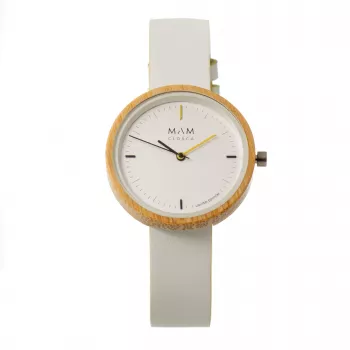 MAM MAM97 unisex-kello 33 mm musta kellotaulu vegaaninen nahkaranneke