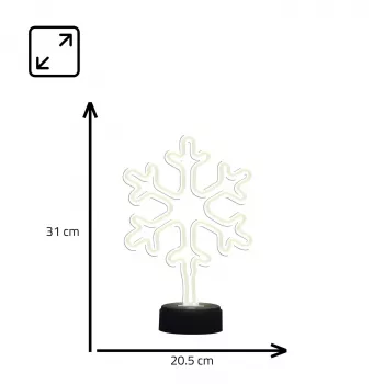Manta SNL84WH LED lumihiutale koristevalo, kylmä valkoinen, paristokäyttöinen, ripustettava, muovi, valkoinen, 200 mm