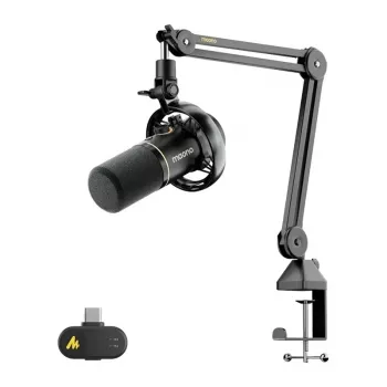 MAONO PD200WS dynaaminen mikrofoni (musta) – USB/XLR nieren kanssa RGB ja nollaviive-monitorointi