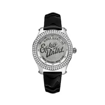 MARC ECKO E10038M1 unisex-kvartsi analogikello 39 mm ruostumaton teräskotelo musta silikoniranneke