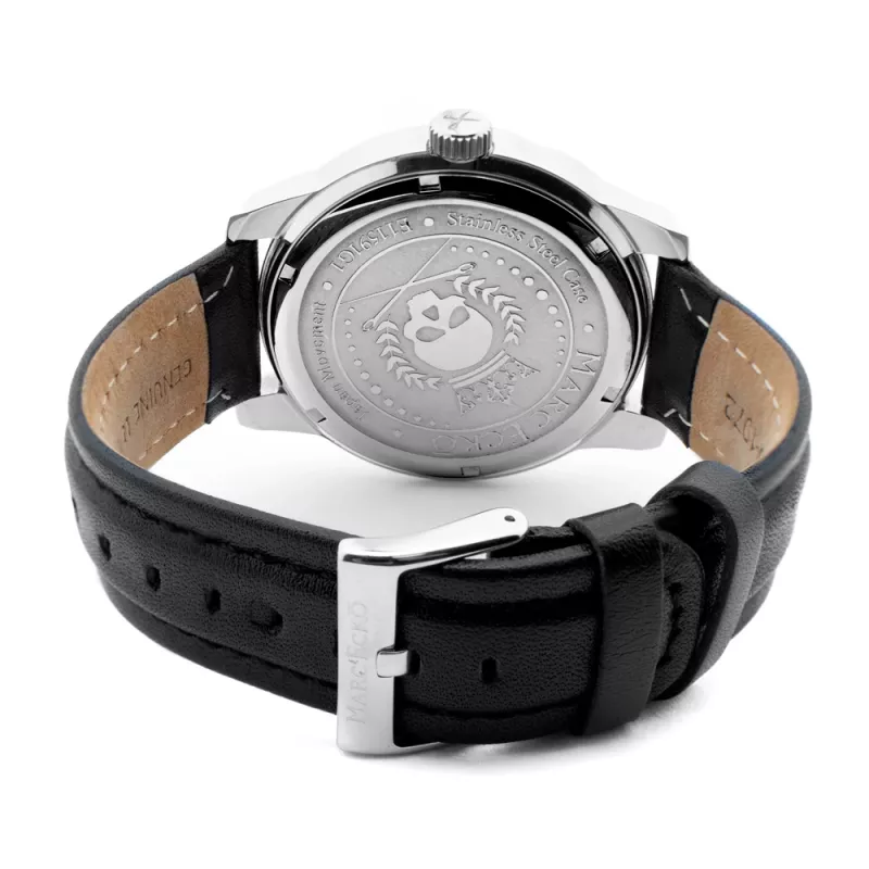 MARC ECKO miesten rannekello E11591G1 - 45 mm kvartsi analoginen musta kellotaulu hopea ranneke
