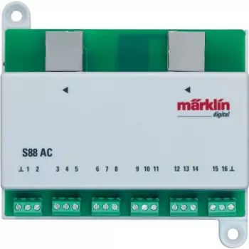 Märklin 60881 s88 digitaalinen takaisinkytkentämoduuli 16 kosketintulolle - vihreä/valkoinen