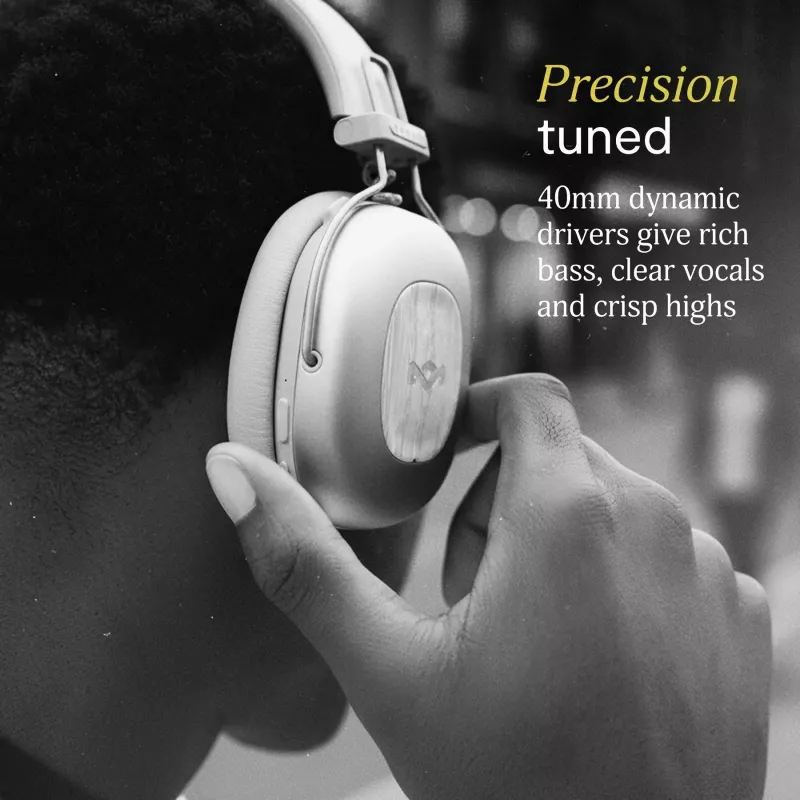 House of Marley Positive Vibration Rebel Bluetooth ANC -kuulokkeet, Cream