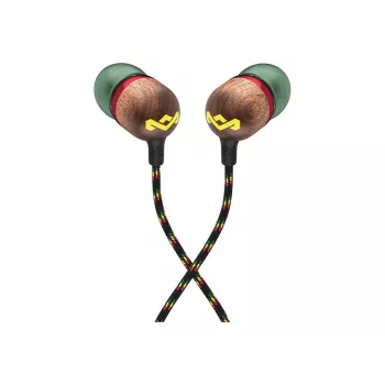 Marley Smile Jamaica langalliset in-ear-kuulokkeet mikrofonilla ja USB-C:llä, 9 mm:n elementit – Rasta (EM-JE042-RA)