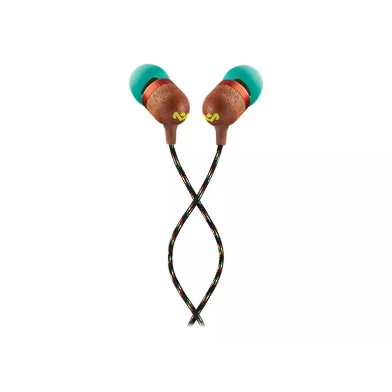 Marley Smile Jamaica langalliset in-ear-kuulokkeet mikrofonilla ja USB-C:llä, 9 mm:n elementit – Rasta (EM-JE042-RA)