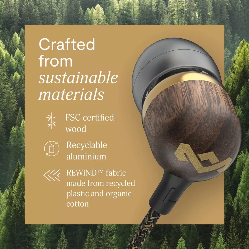 Marley Smile Jamaica langalliset nappikuulokkeet mikrofonilla, USB Type-C, messinki