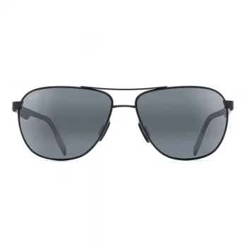MAUI JIM miesten 728-2M polarisoidut aurinkolasit - mattamusta kehys, neutraalinharmaat linssit