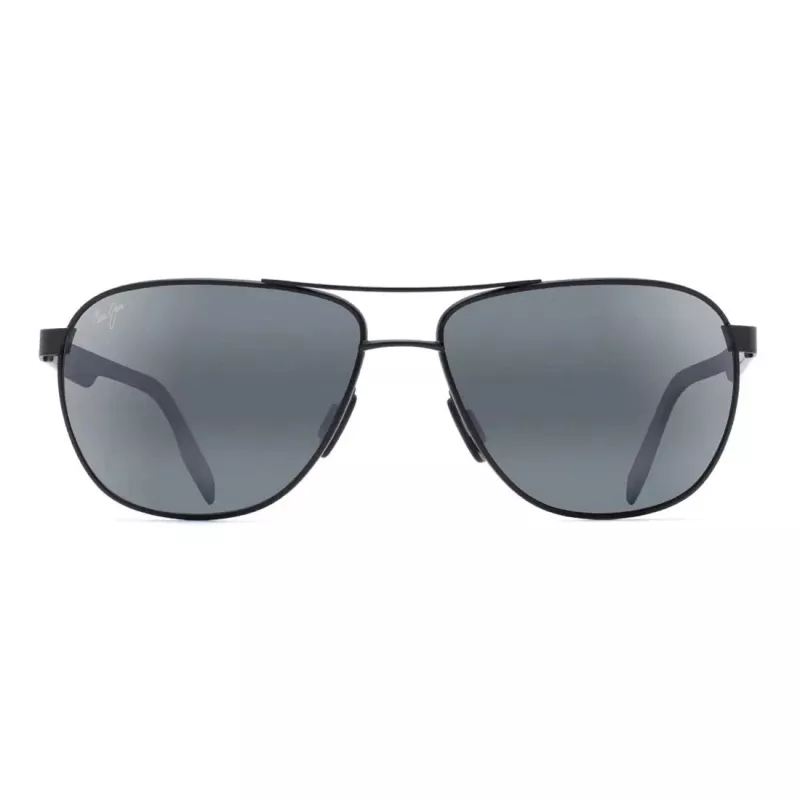 MAUI JIM miesten 728-2M polarisoidut aurinkolasit - mattamusta kehys, neutraalinharmaat linssit